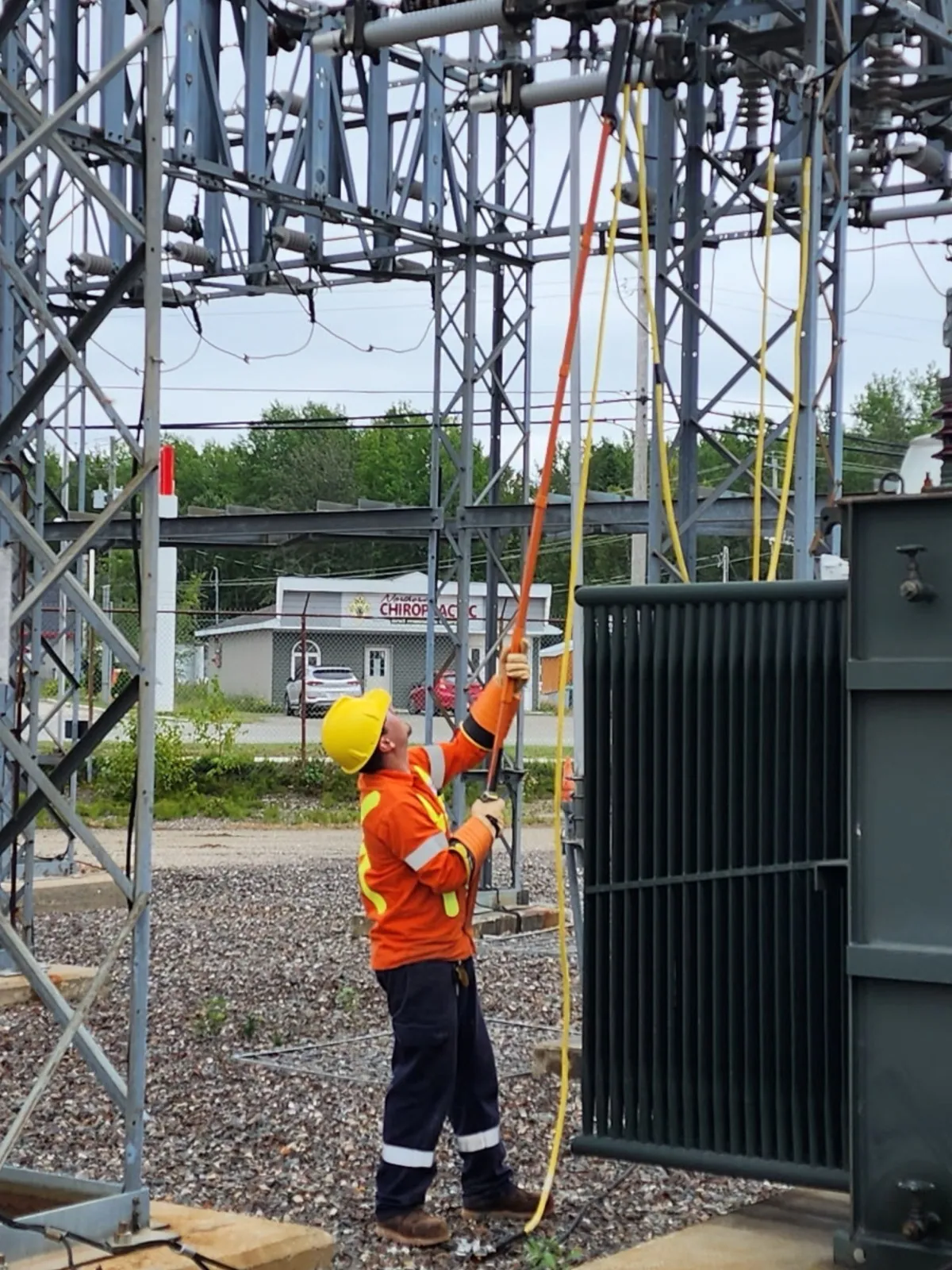 Veteran Electric utility worker in a substation